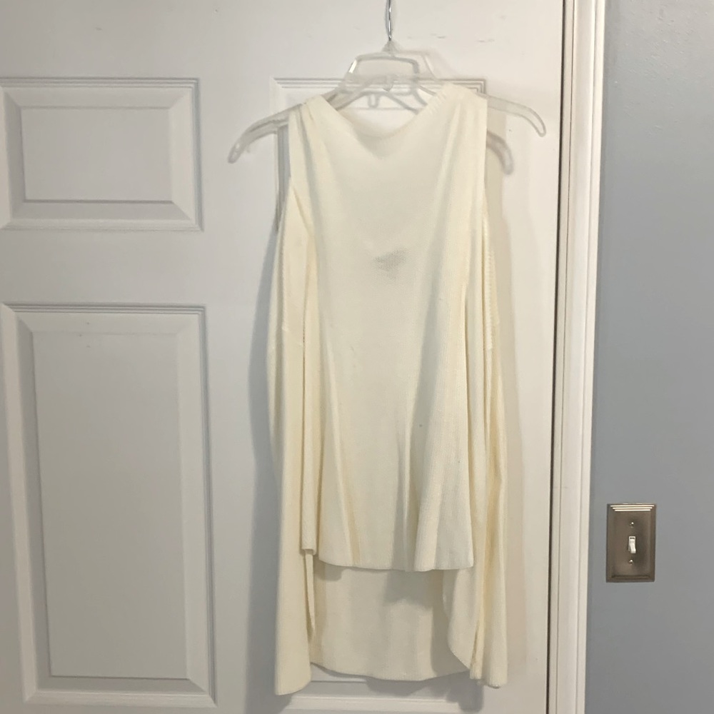 Cream cut out shoulder sweater